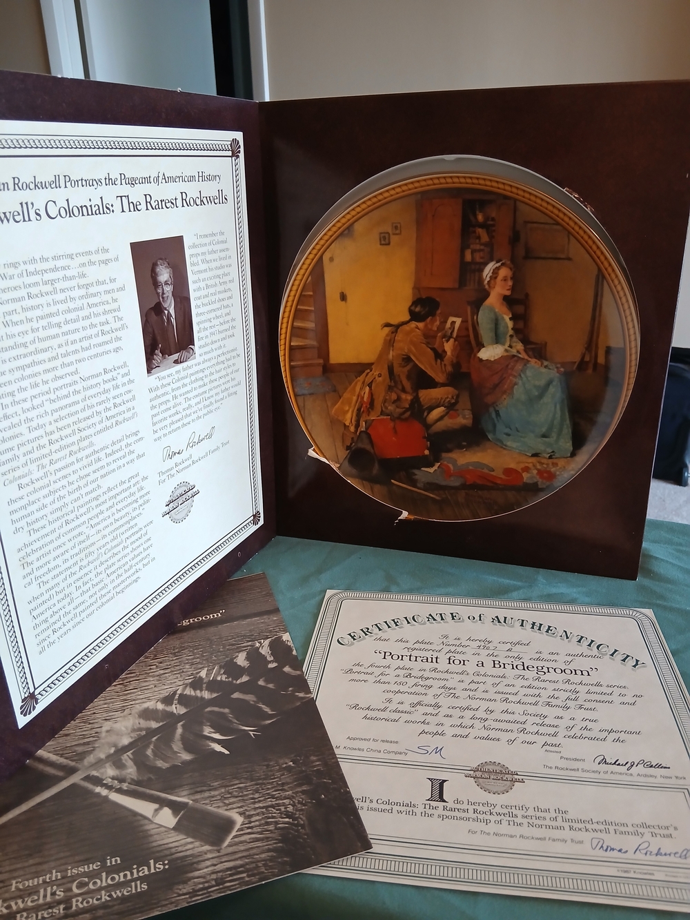 Norman Rockwell Decorative Collectible Plate " Portrait For A Bridegroom"